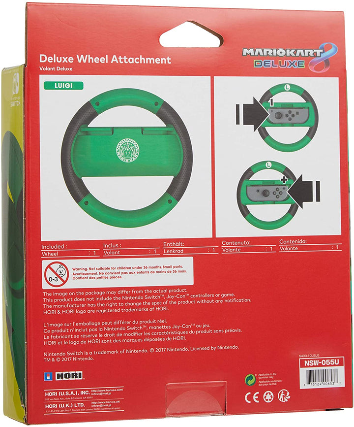 Hori Mario Kart 8 Deluxe Luigi Racing Wheel Controller für Nintendo Switch