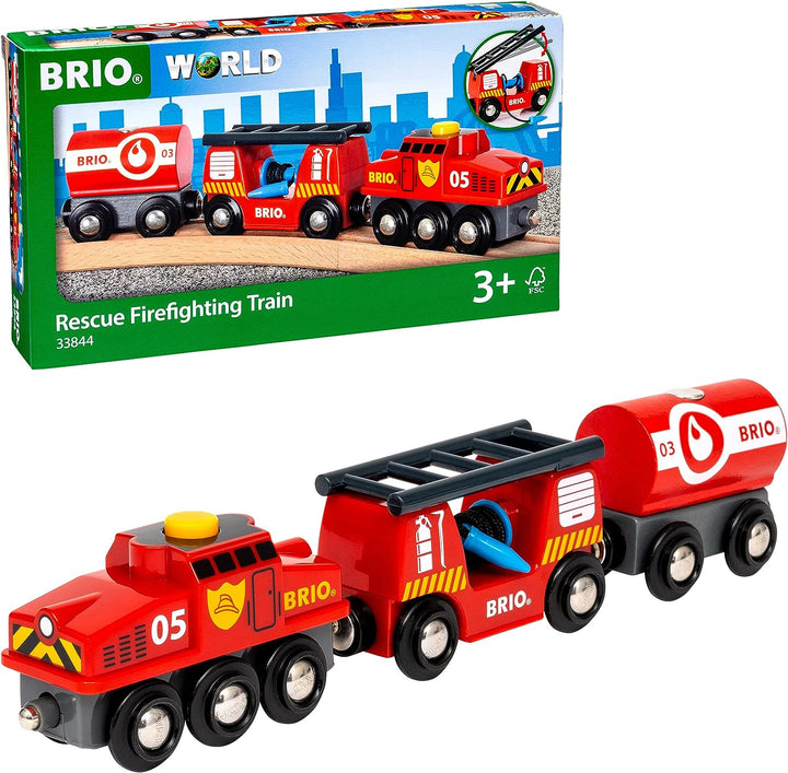 BRIO World Fire & Rescue Train for Kids Age 3 Years Up - Compatible with all BRIO Railway Sets & Accessories