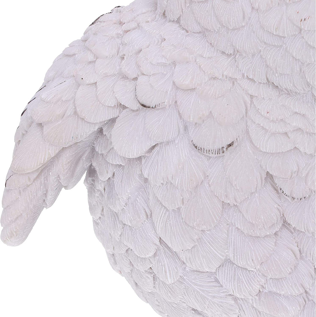 Nemesis Now Feathers Cute Rotund Snowly Owl Figurine, White, 12.5cm (U5473T1)