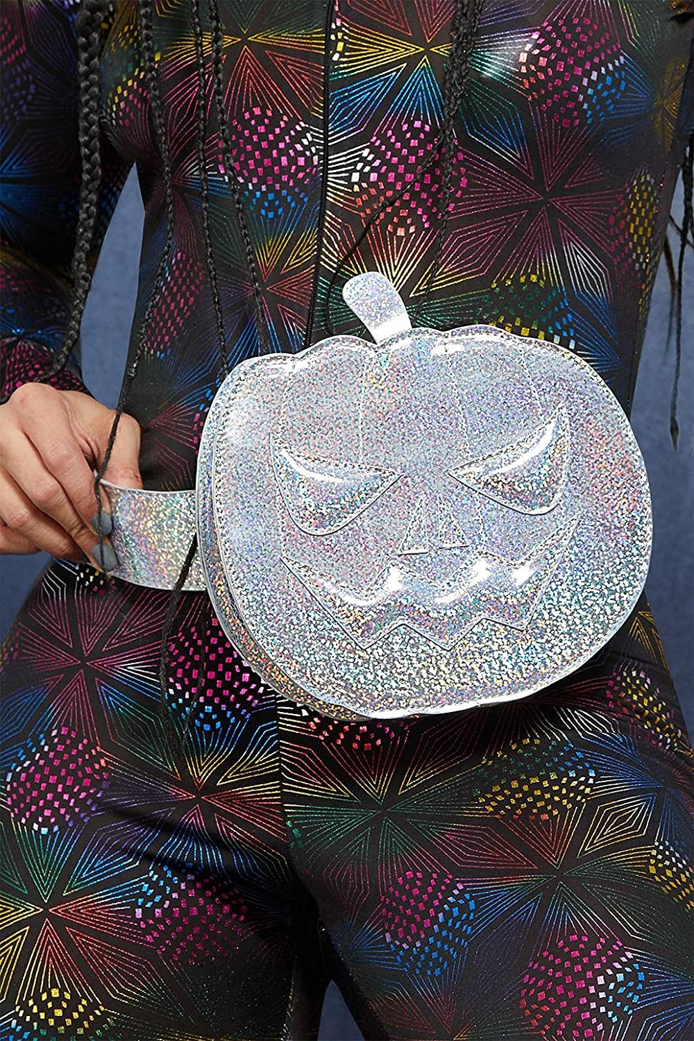 Smiffys Fever Holographic Pumpkin Bum Bag