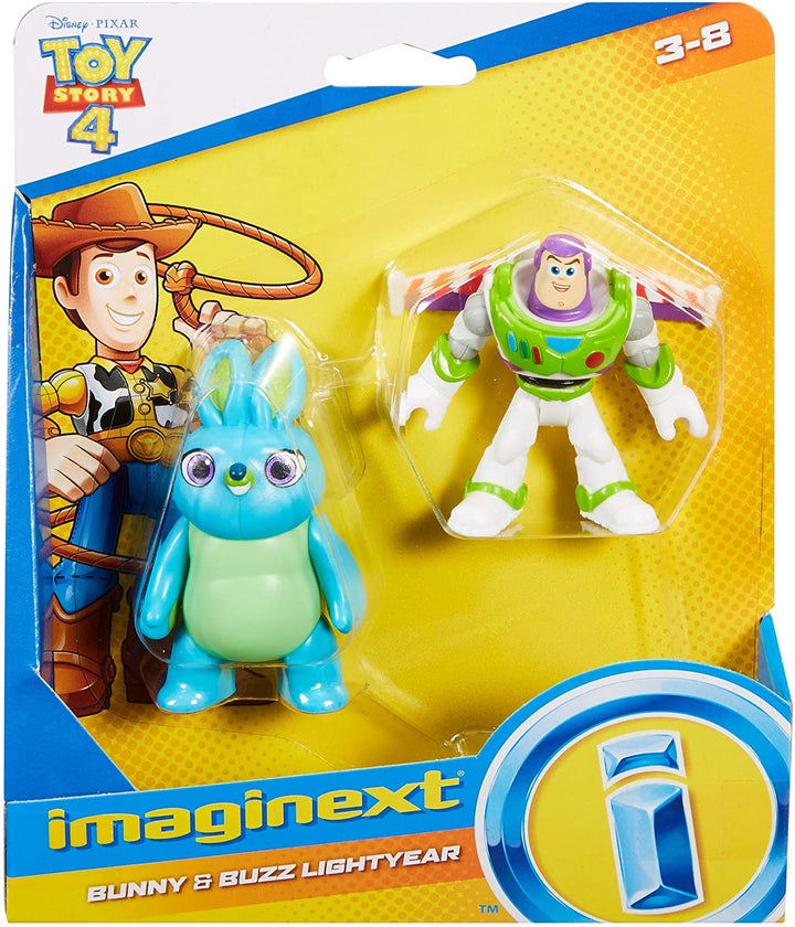 Disney Pixar GBG91 Toy Story 4 Imaginext Buzz Lightyear and Bunny Figure Pack, Multicolour