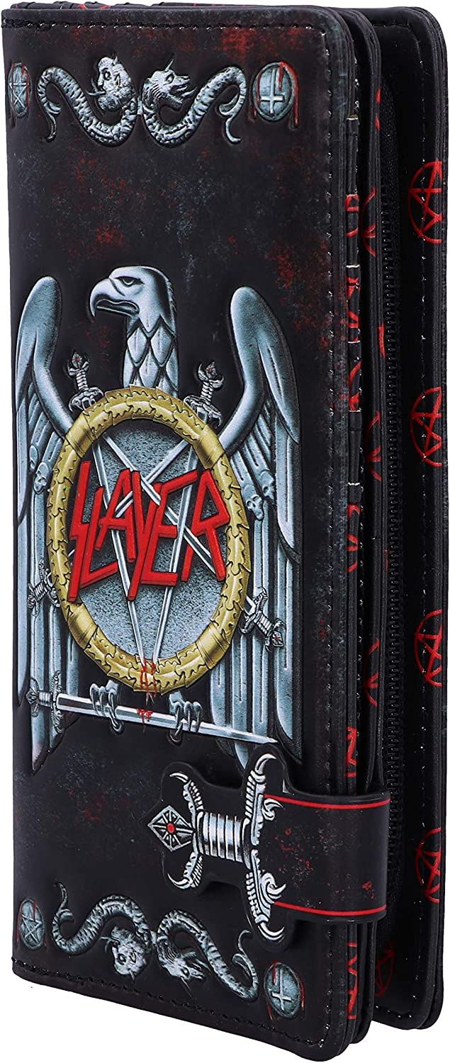 Nemesis Now Officially Licensed Slayer Eagle Logo Embossed Purse Wallet, Black, 18.5cm