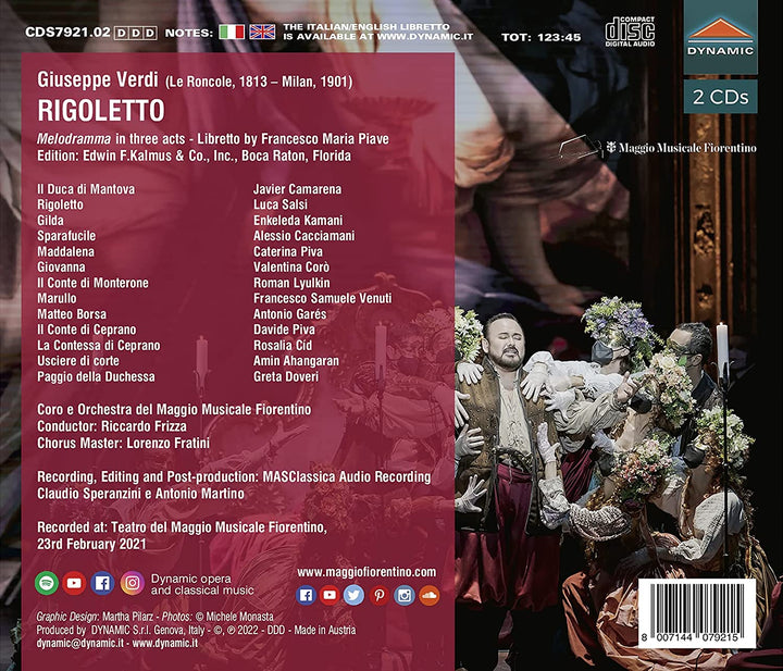 Verdi: Rigoletto [Various] [Dynamic: CDS7921] [Audio CD]