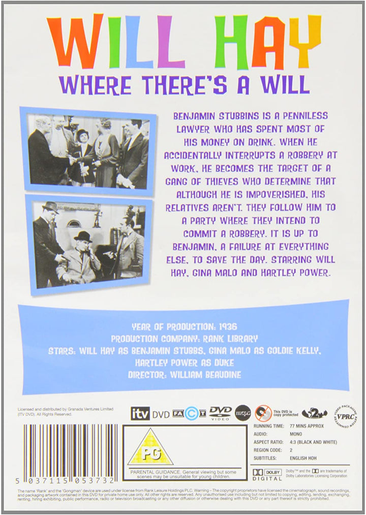 Will Hay - Where Theres a Will - Comedy/Drama [DVD]