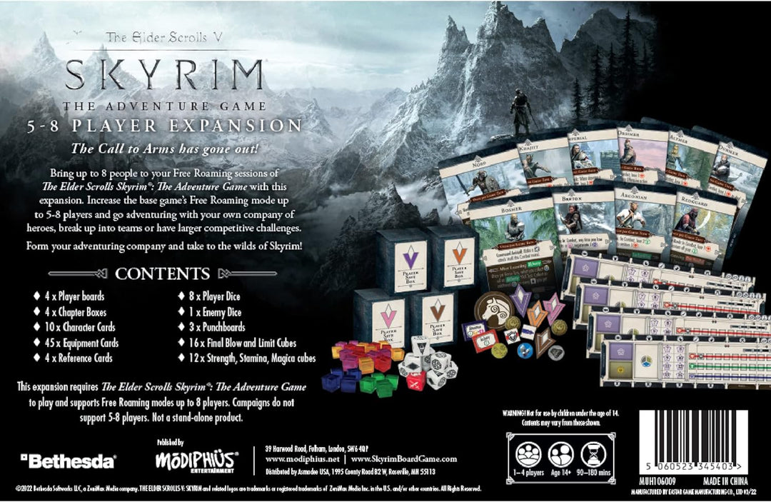 Modiphius | The Elder Scrolls: Skyrim - Adventure Board Game 5-8 Player Expansio