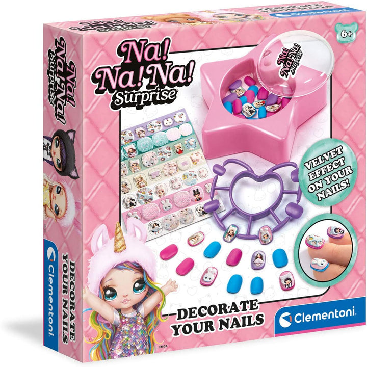 Clementoni 18659 Na Surprise-Decorate Children, Stickers and Glitter-Nail Art Se