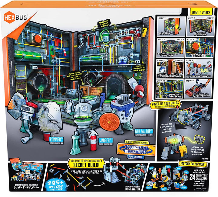 HEXBUG JUNKBOTS Large Factory Habitat Metro Sewer System, Surprise Toy Playset