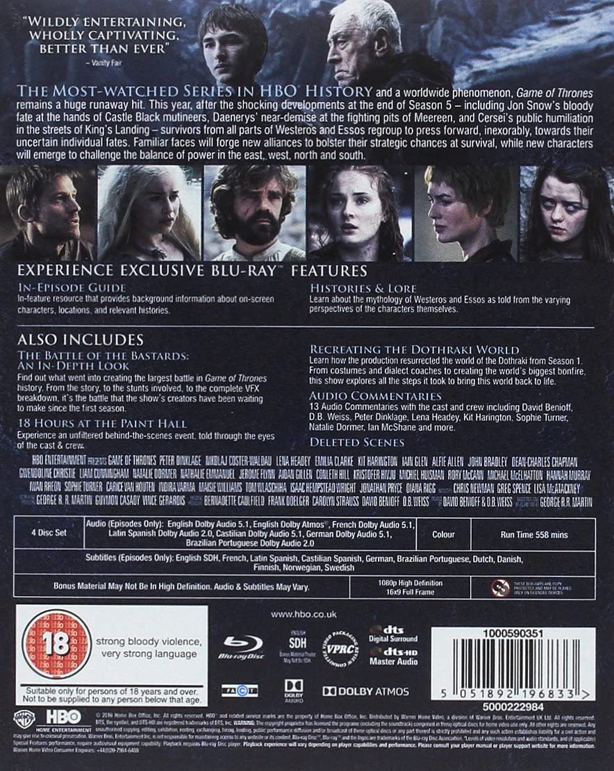 Game of Thrones: Season 6 [Drama ] [Blu-ray]