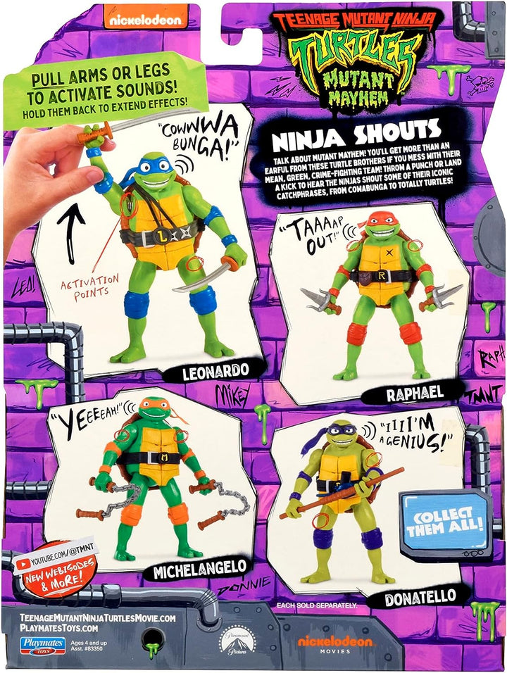 Teenage Mutant Ninja Turtles Mutant Mayhem Raphael Action Figure - Interactive Ninja Shouts Feature (83354CO)