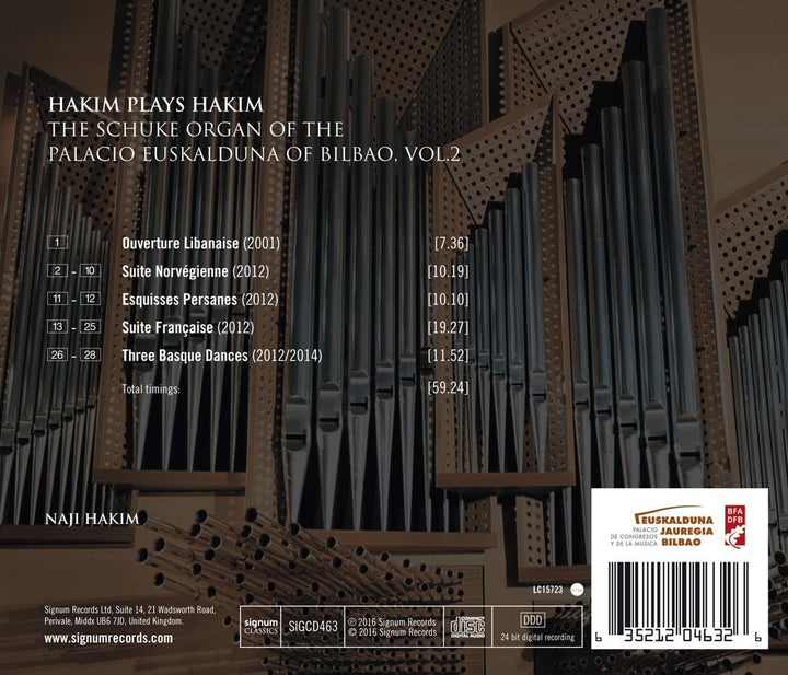 Hakim Plays Hakim: The Schuke Organ of the Palacio Euskalduna of Bilbao, Vol. 2 - Naji Hakim [Audio CD]