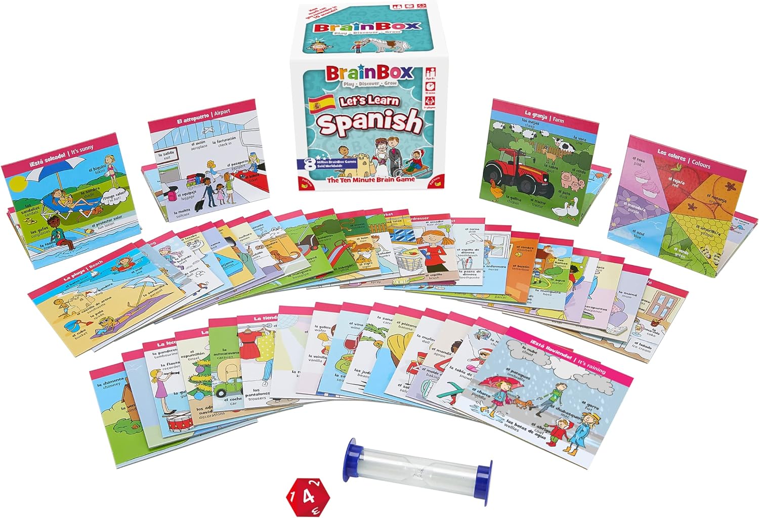 Brainbox Let's Learn Spanish Card Game for Ages 8+ | 1+ Players | 10 Minute Play 3