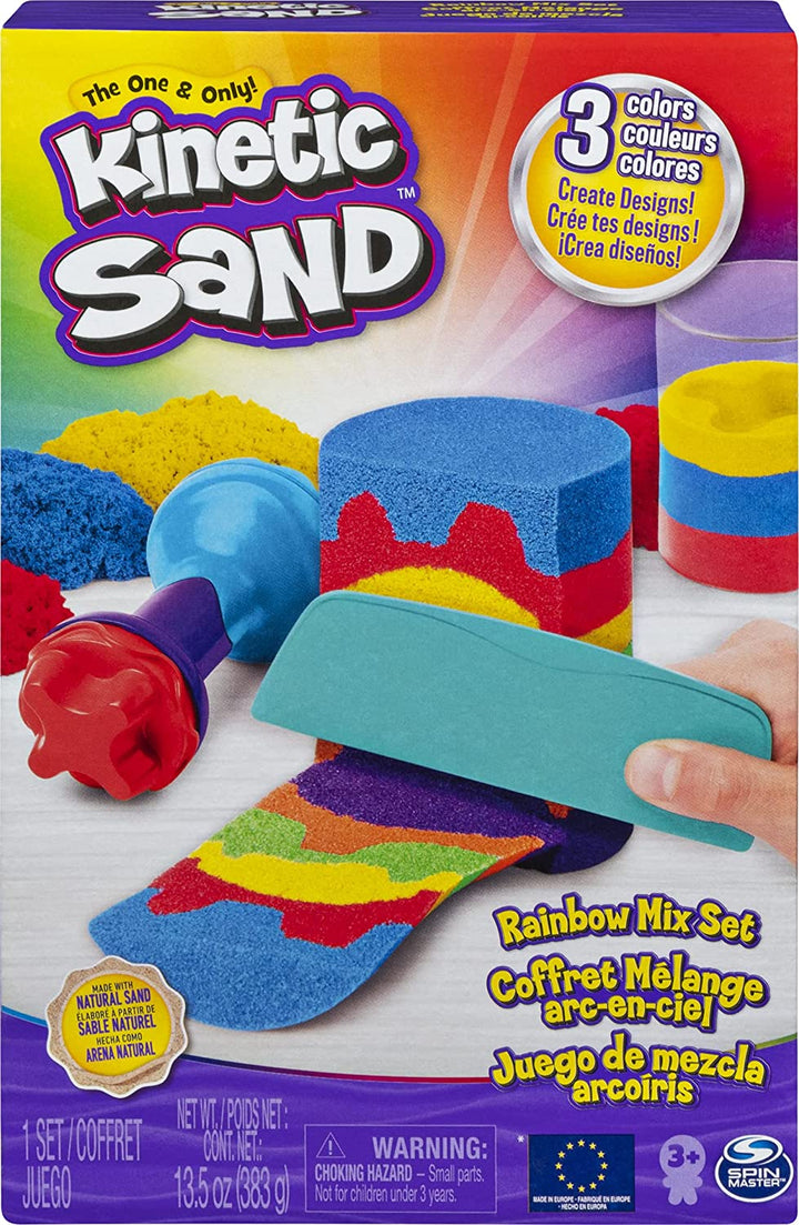 Set mix arcobaleno di sabbia cinetica con 3 colori di sabbia cinetica (382 g)