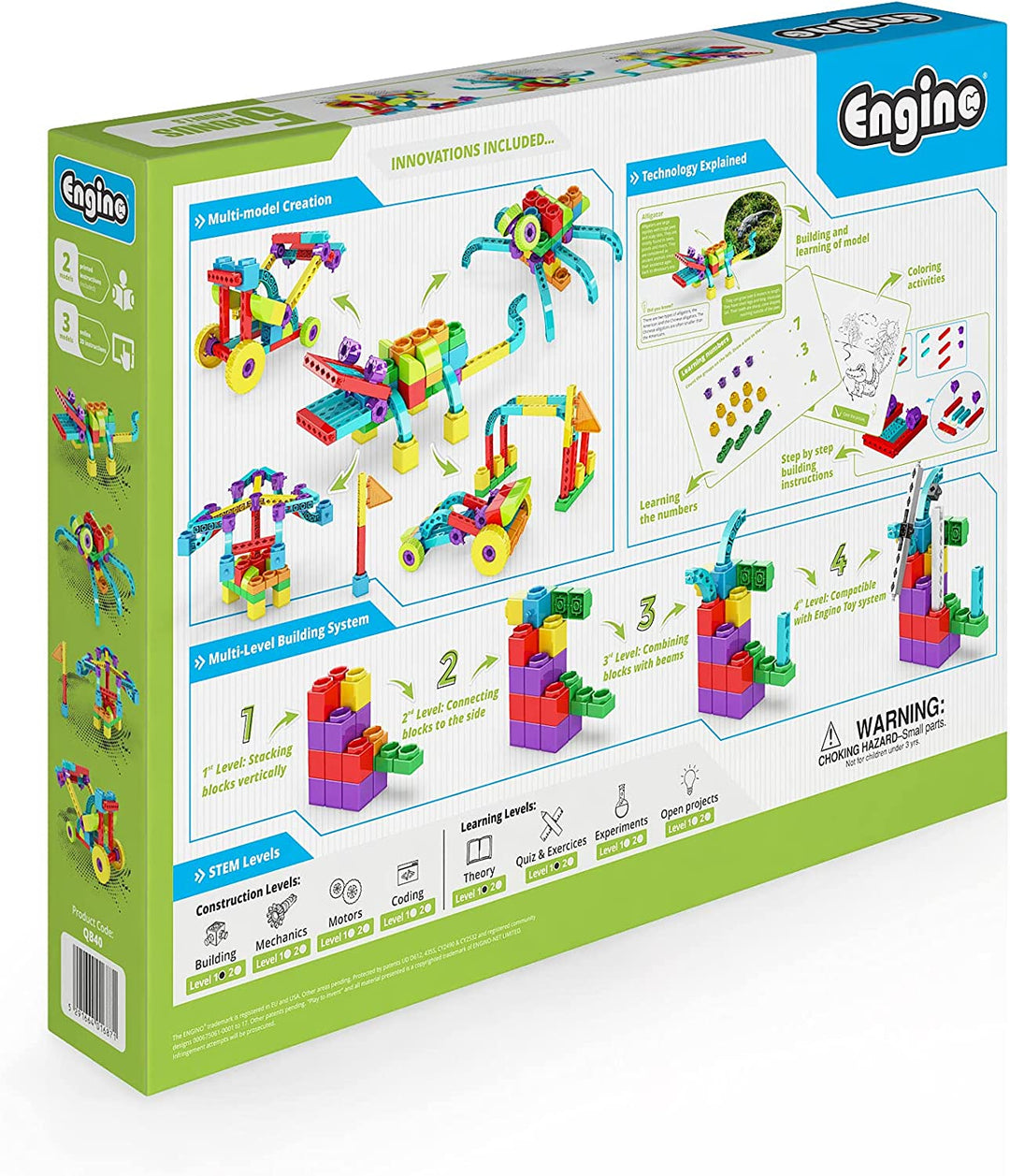 ENGINO - QBOIDZ "alligator" with 5 bonus models Building Blocks for kids