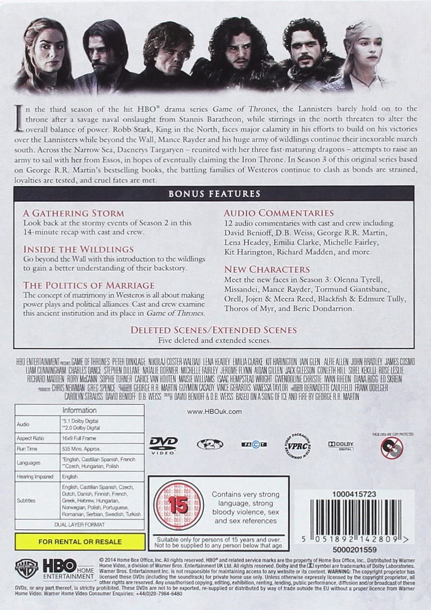 Game of Thrones - Saison 3 [DVD] [2017] [2014]