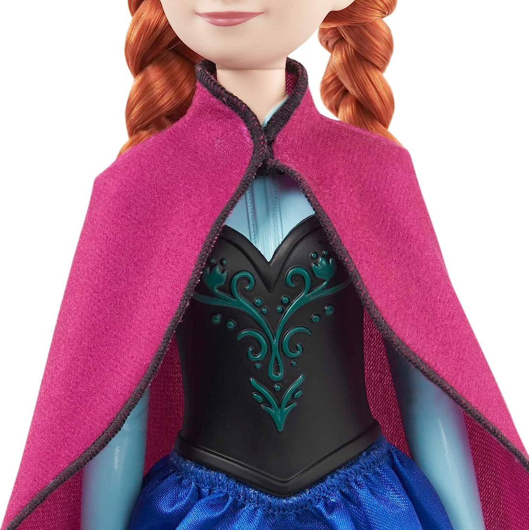 Disney Frozen Toys, Anna-Modepuppe mit charakteristischer Kleidung und Accessoires
