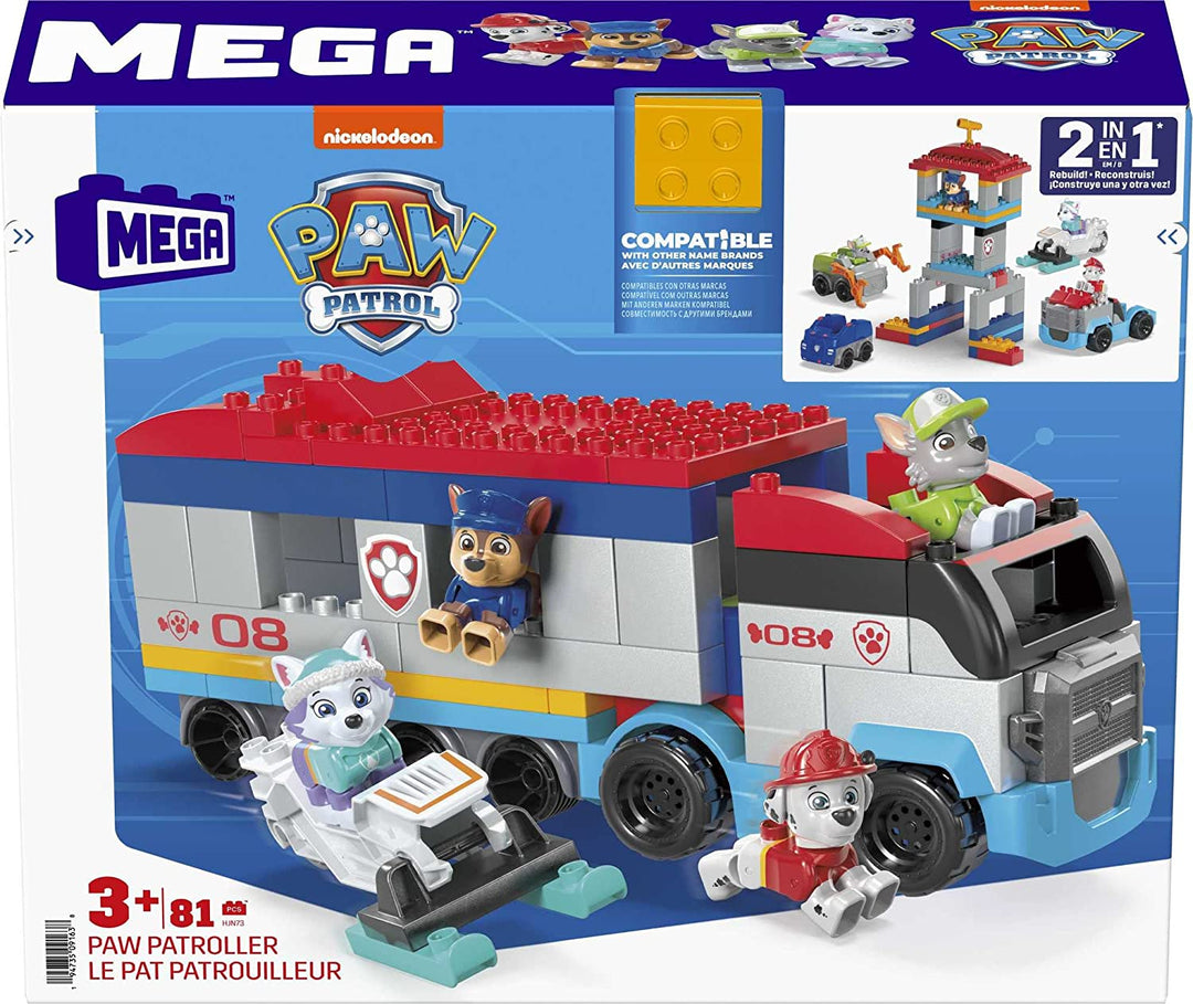 MEGA PAW Patrol PAW Patroller building set with Chase, Marshall, Rocky and Ever