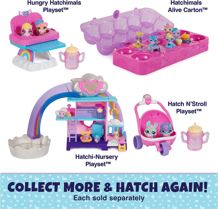 HATCHIMALS Alive, Hatch N’ Stroll Playset with Pushchair Toy and 2 Mini Figures