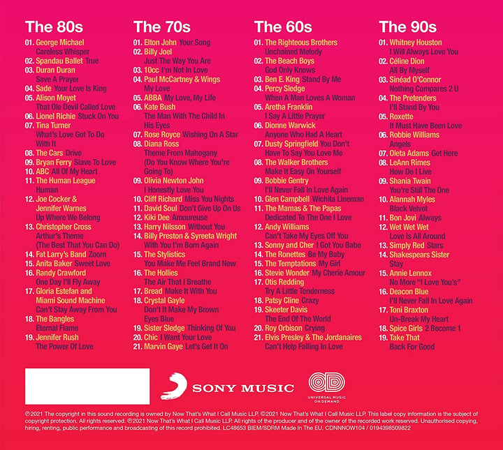 NOW Decades Of Love [Audio-CD]