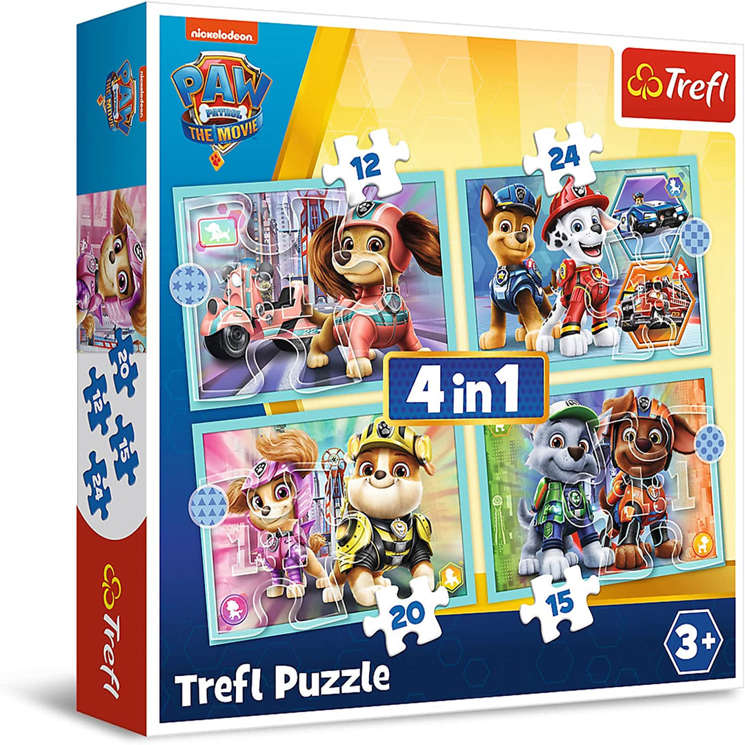 Trefl 34394 4 Sets Lustige Hunde Paw Patrol für Kinder ab 3 Jahren Puzzle, 71