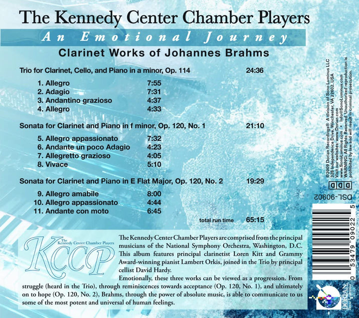 Kennedy Center Chamber Players - Emotional Journey: Clarinet Works of Johannes [Audio CD]