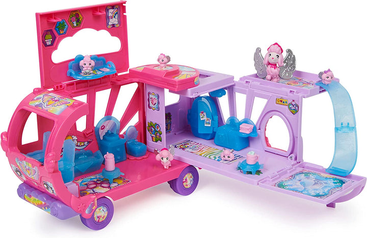 Hatchimals CollEGGtibles, Transforming Rainbow-cation Camper Toy Car with 6 Exclusive Characters