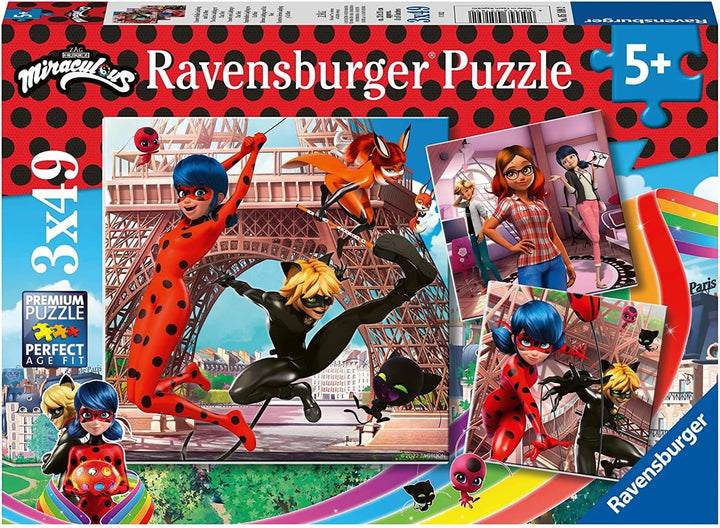Ravensburger Miraculous: Geschichten von Ladybug und Cat Noir 3 x 49-teiliges Puzzle