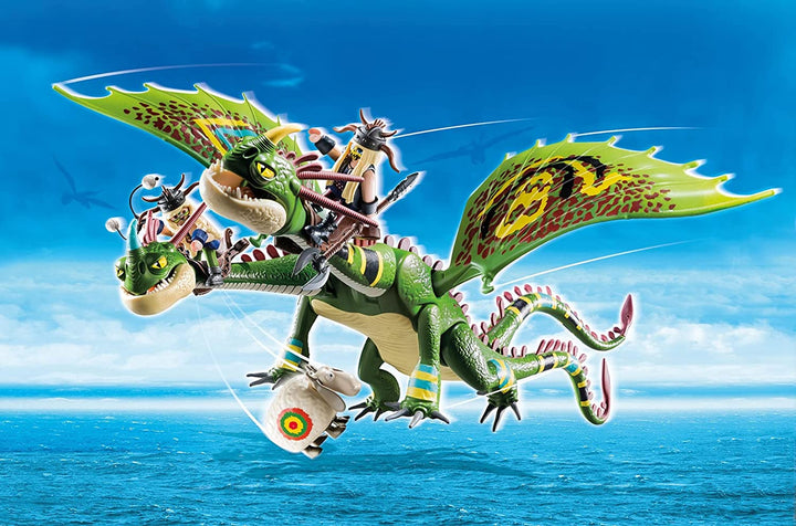 PLAYMOBIL DreamWorks Dragons 70730 Dragon Racing: Ruffnut and Tuffnut with Barf and Belch, for Children Ages 4+