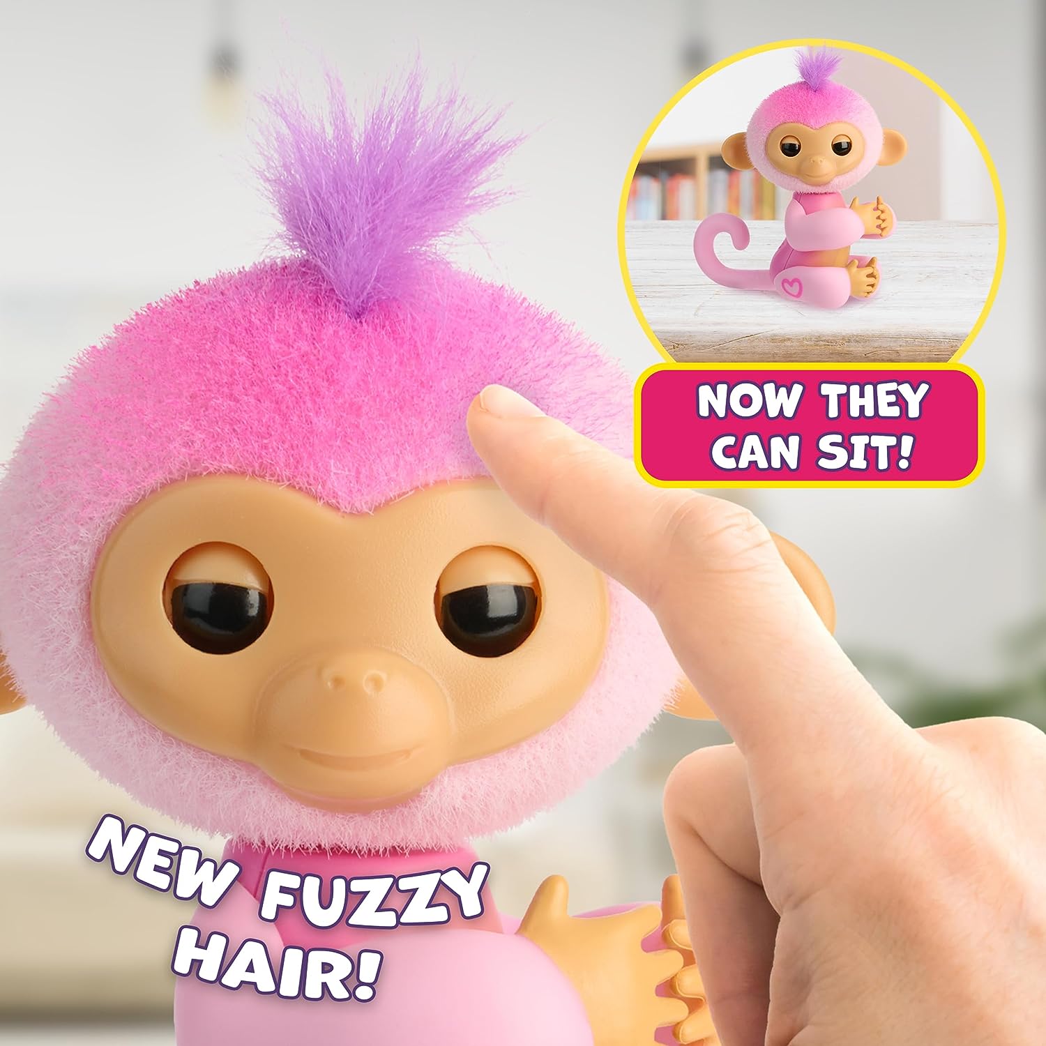 Fingerlings Monkey Pink - Harmony Interactive Baby Monkey with 70+ Sounds & Reactions 4