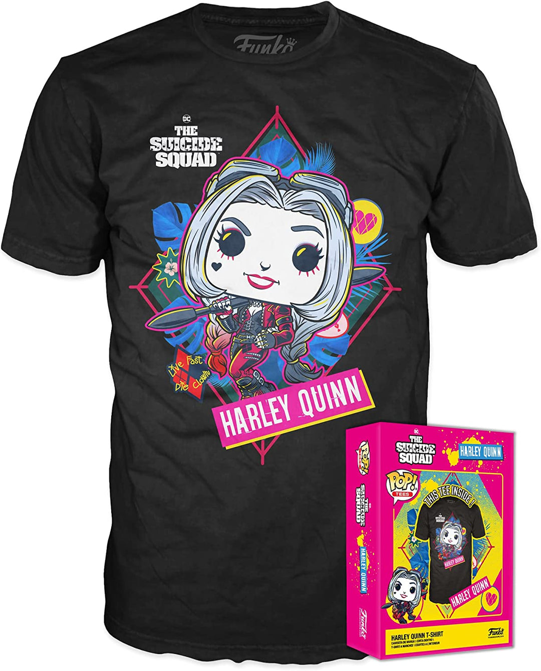 Funko Boxed Tees: DC - TSS Harley Quinn - Large - (L) - DC Comics - T-Shirt - Clothes - Gift Idea - Short Sleeve Top for Adults Unisex Men and Women