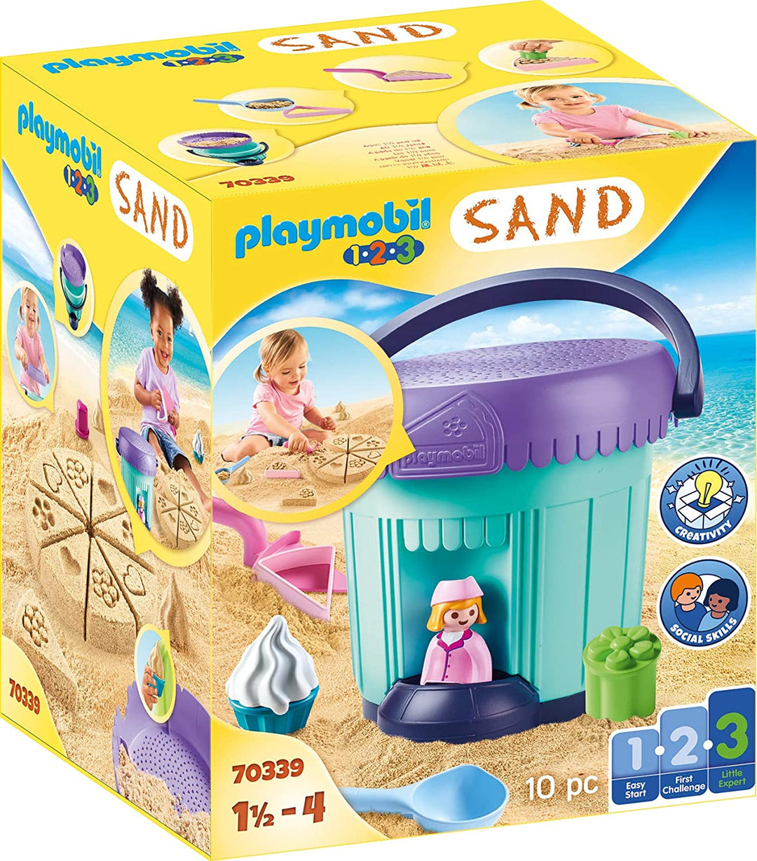 Playmobil 1.2.3 SAND 70339 Seau à Sable de Boulangerie, pour Enfants à partir de 3 ans
