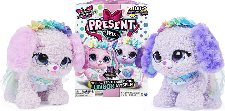 Present Pets Fairy Puppy Jouet en peluche interactif avec plus de 100 sons et actions