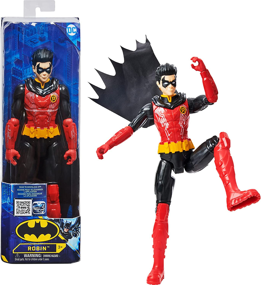 DC Comics Batman 12-inch Robin Action Figure (Red/Black Suit), Kids Toys for Boy