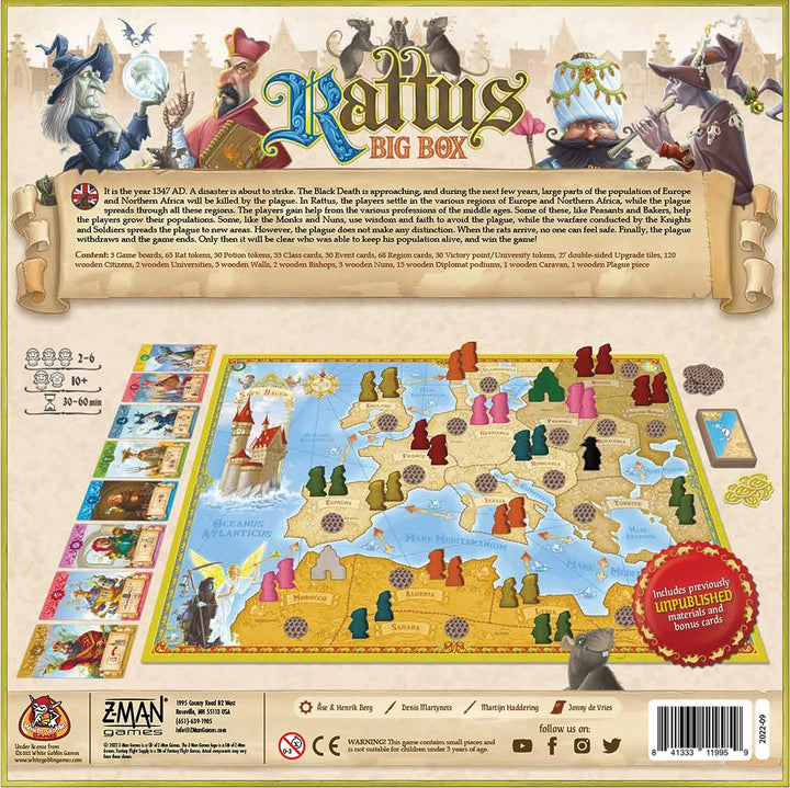 Rattus Big Box Brettspiel-Erweiterung | Mittelalterliches Pest-Überlebensspiel | Strategie B