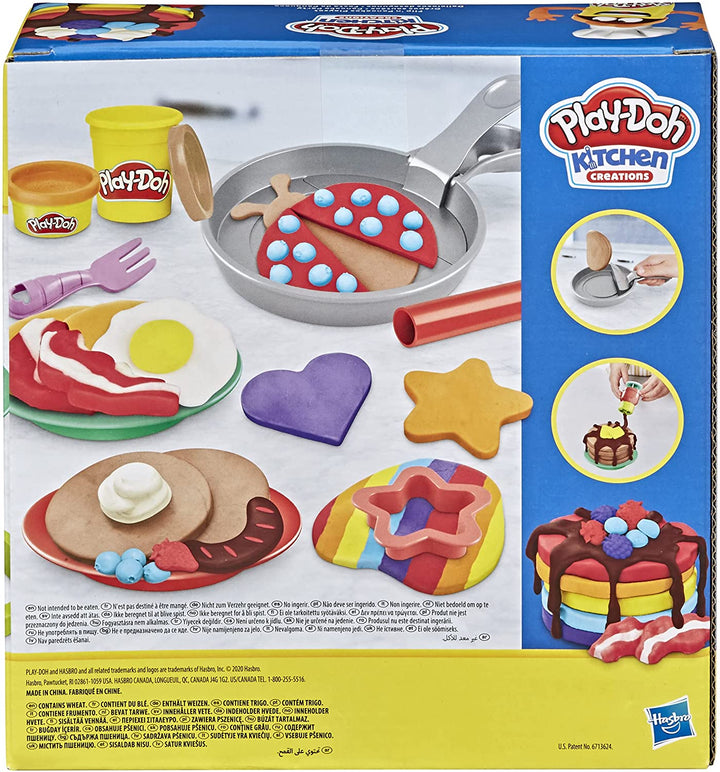 Play-Doh Kitchen Creations Ensemble de jeu Flip &#39;n Pancakes 14 pièces pour le petit-déjeuner pour les enfants de 3 ans