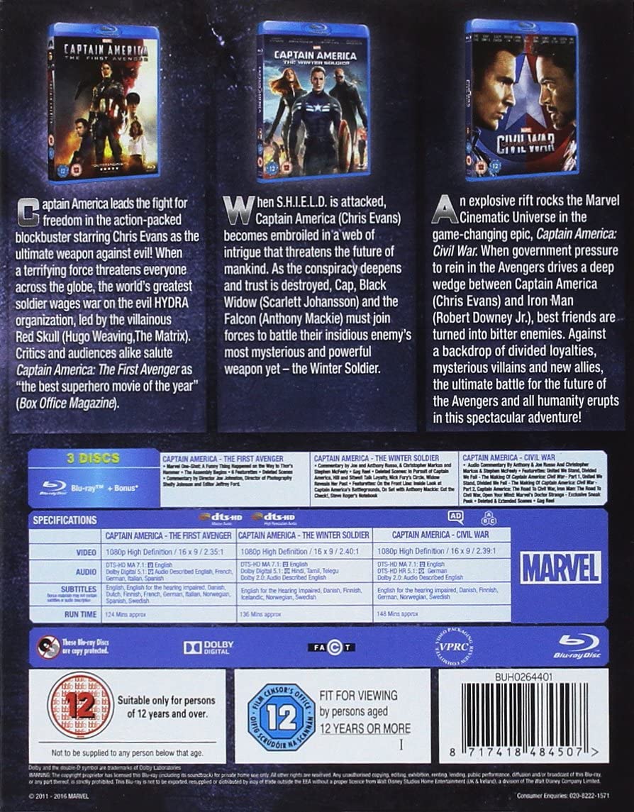 Captain America 1-3 – Action/Abenteuer [Blu-ray]
