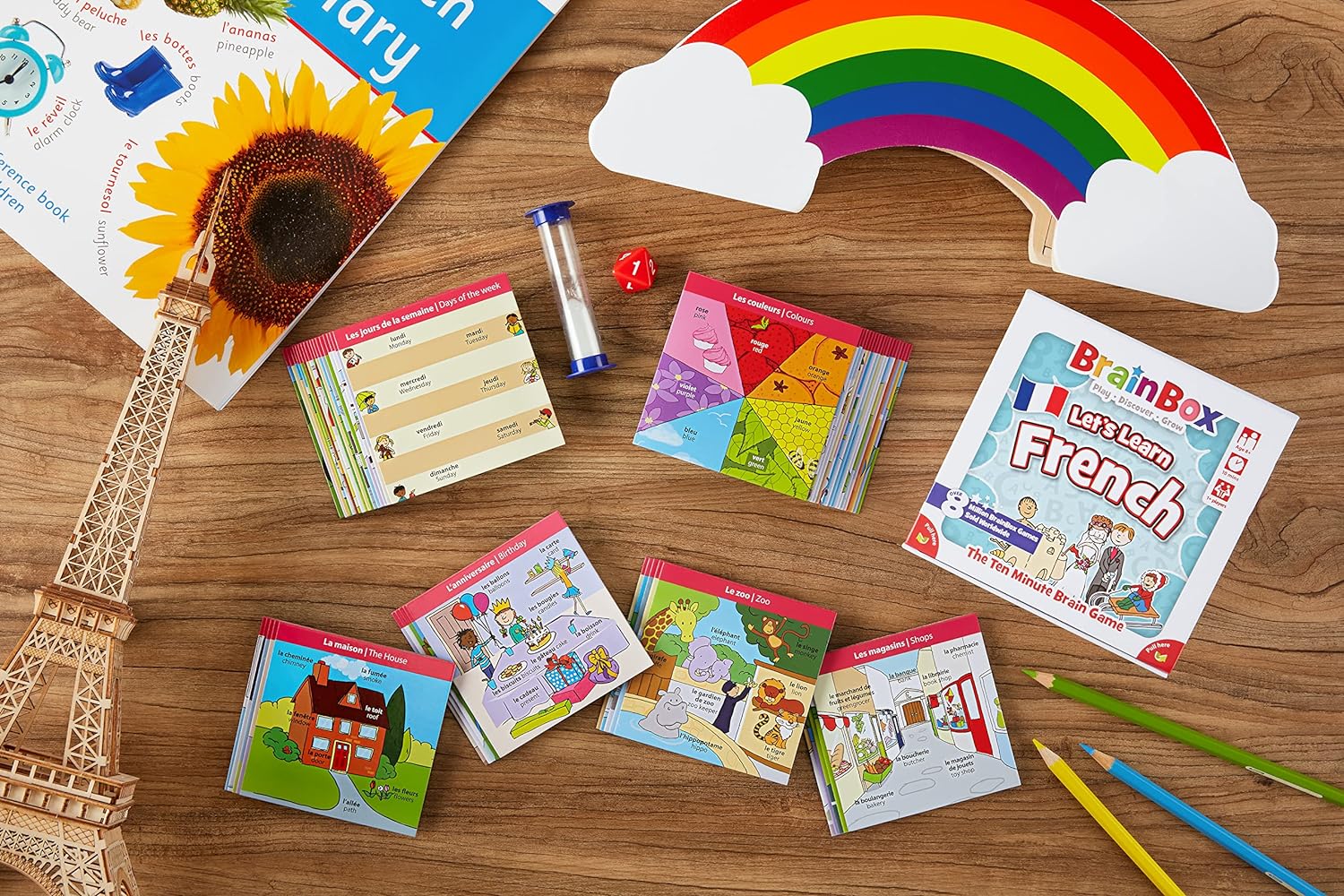 BrainBox Let's Learn French (2022) Card Game 3