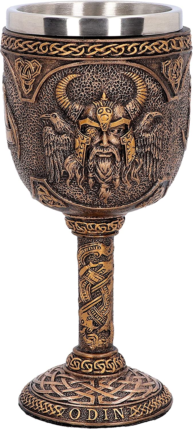 Nemesis Now D4717P9 Odin Goblet 17cm, Resin w. Stainless Steel