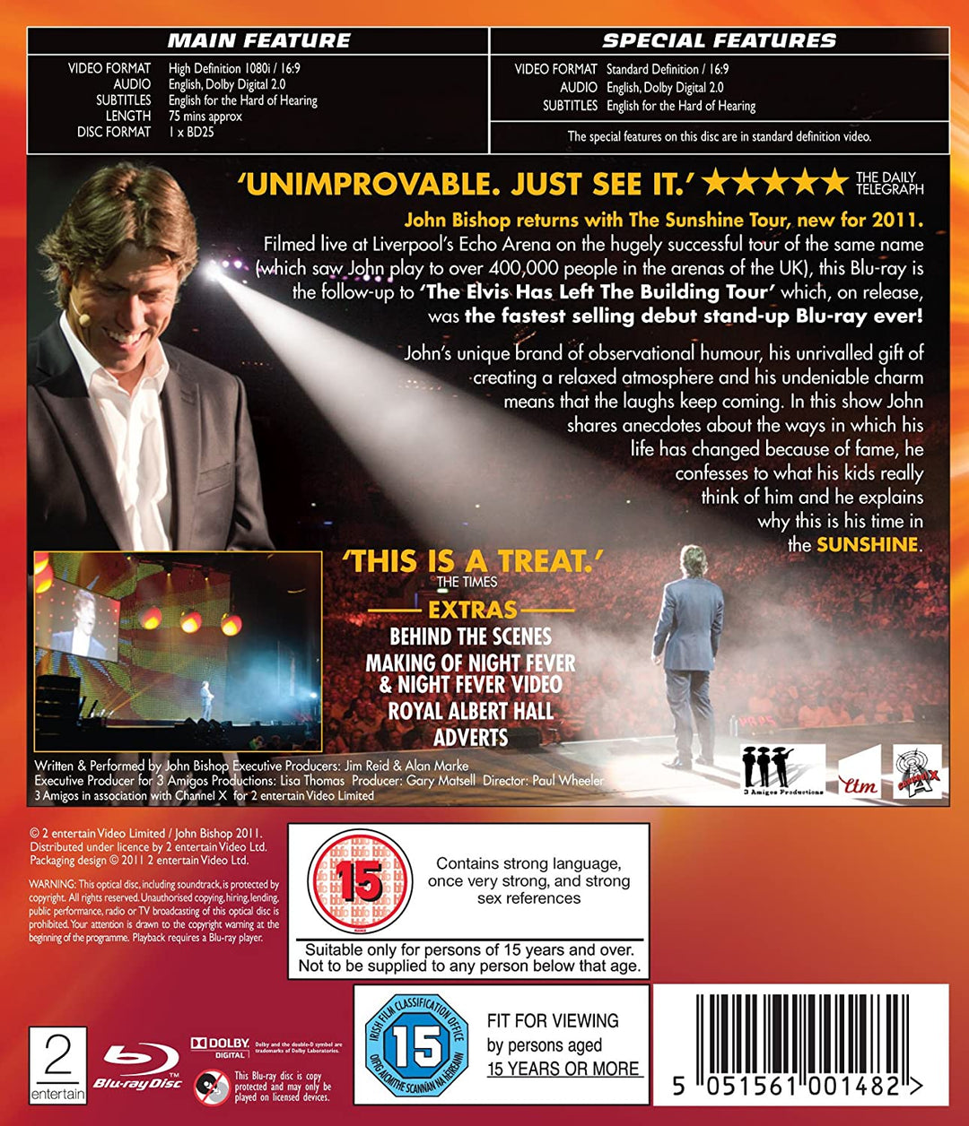 John Bishop Live – Sunshine Tour [2011] [Region Free] [Blu-ray]