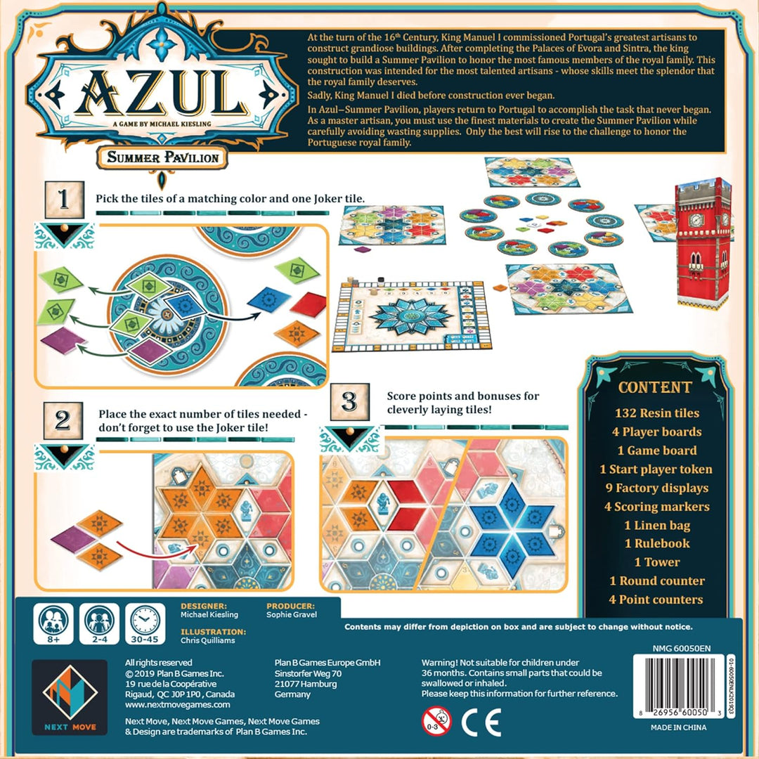 Plan B Games | Azul: Summer Pavilion | Board Game | Ages 8+ | 2 to 4 Players | 30 to 45 Minutes Playing Time