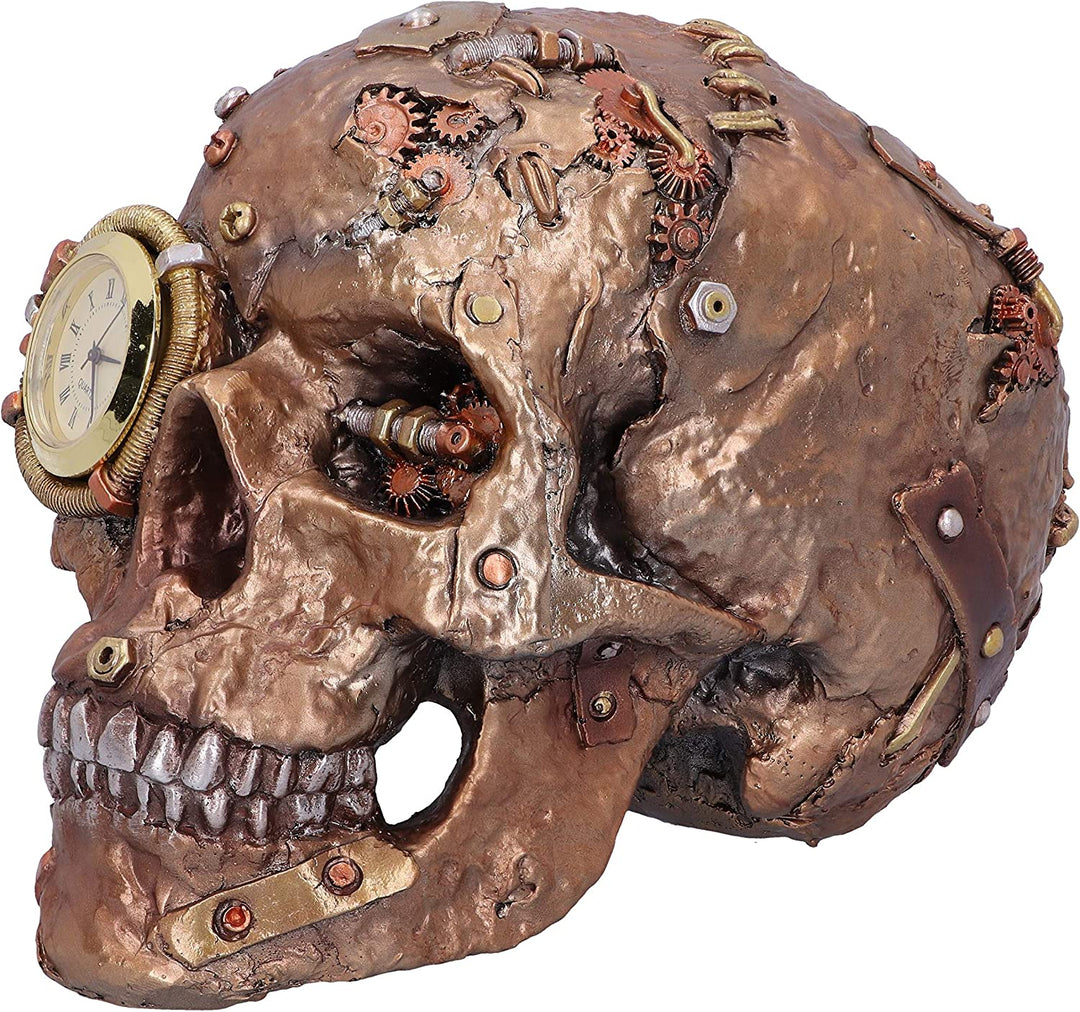 Nemesis Now Scrapped Skull Steampunk Skeleton Figurine, Bronze, 19cm