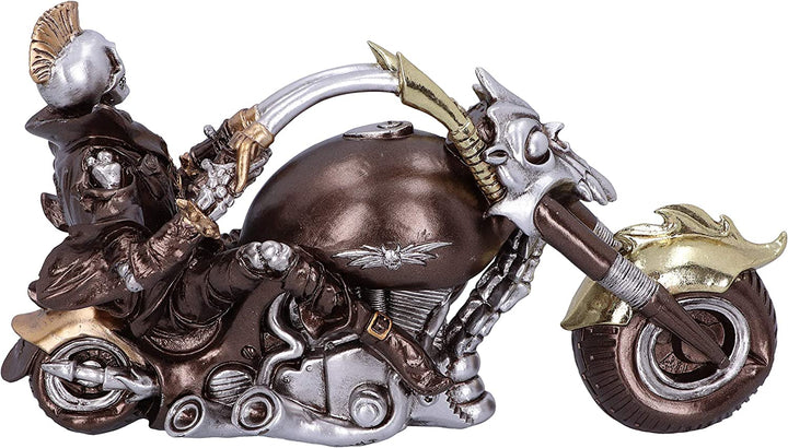 Nemesis Now Wheels of Steel 29cm Steampunk Motorcycle Skeleton Figurine.