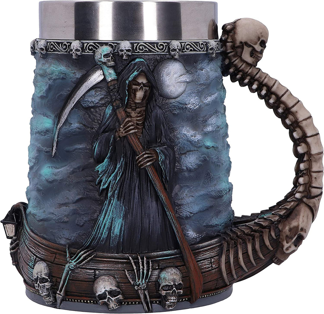 Nemesis Now River Styx Grim Reaper Tankard, Blue, 17.5cm