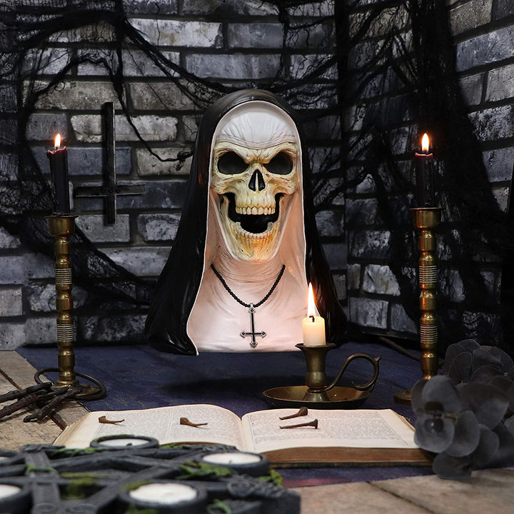 Nemesis Now James Ryman Sister Mortis 29cm Skeleton Nun Horror Bust Figurine, Bl