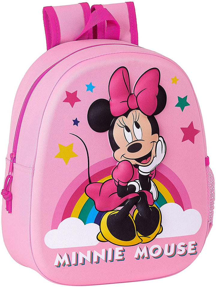 Safta Backpack with 3D Design Adaptable to Minnie Mouse Cart, 270 x 100 x 320 mm