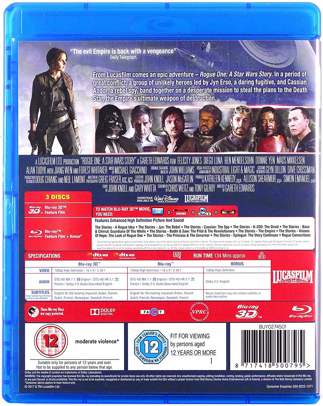Rogue One: A Star Wars Story – Science-Fiction/Action [Blu-ray]