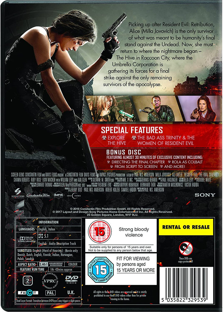 Resident Evil: The Final Chapter [DVD]