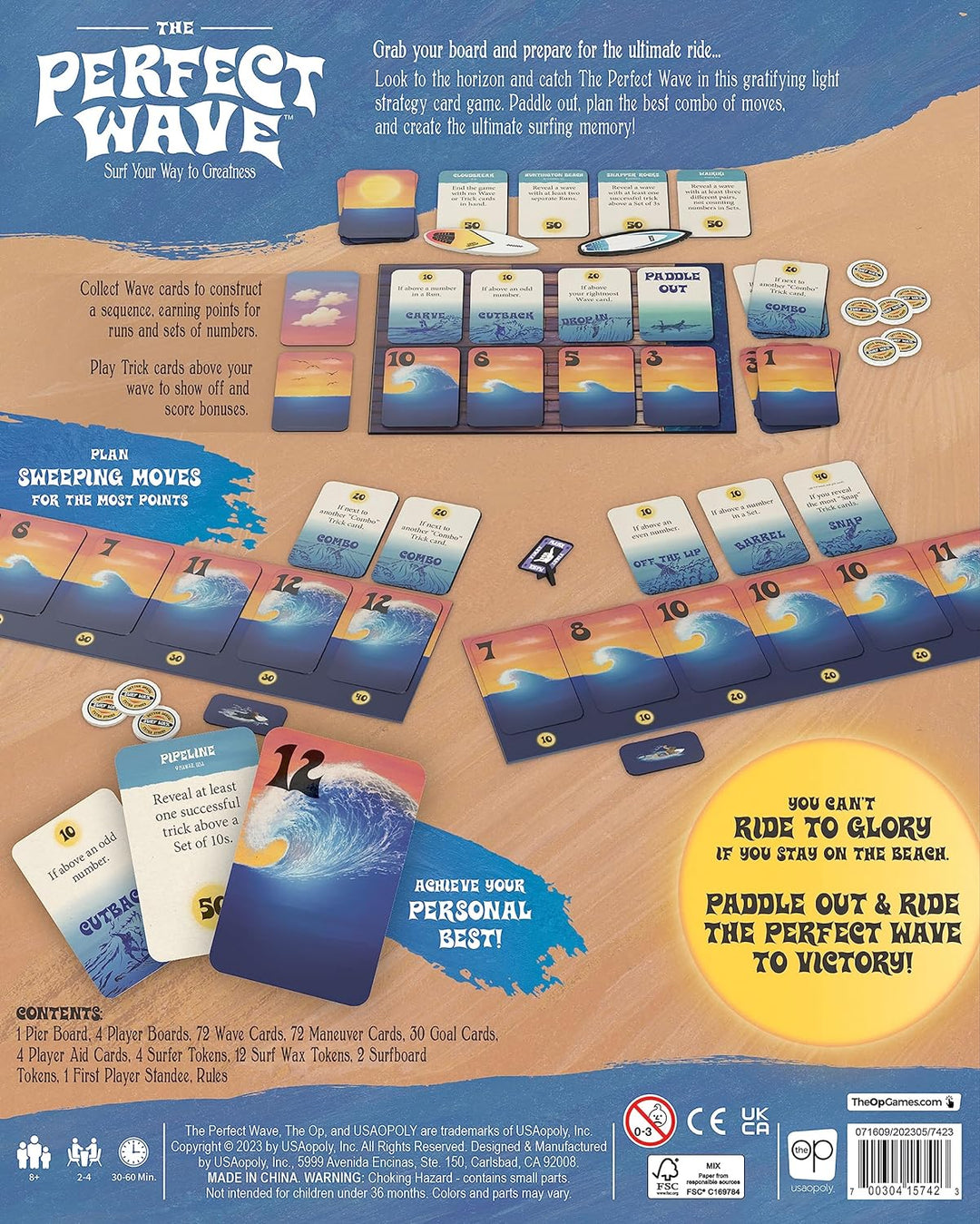 The Perfect Wave | Surfing Themed Light Strategy Card Game | Custom Artwork