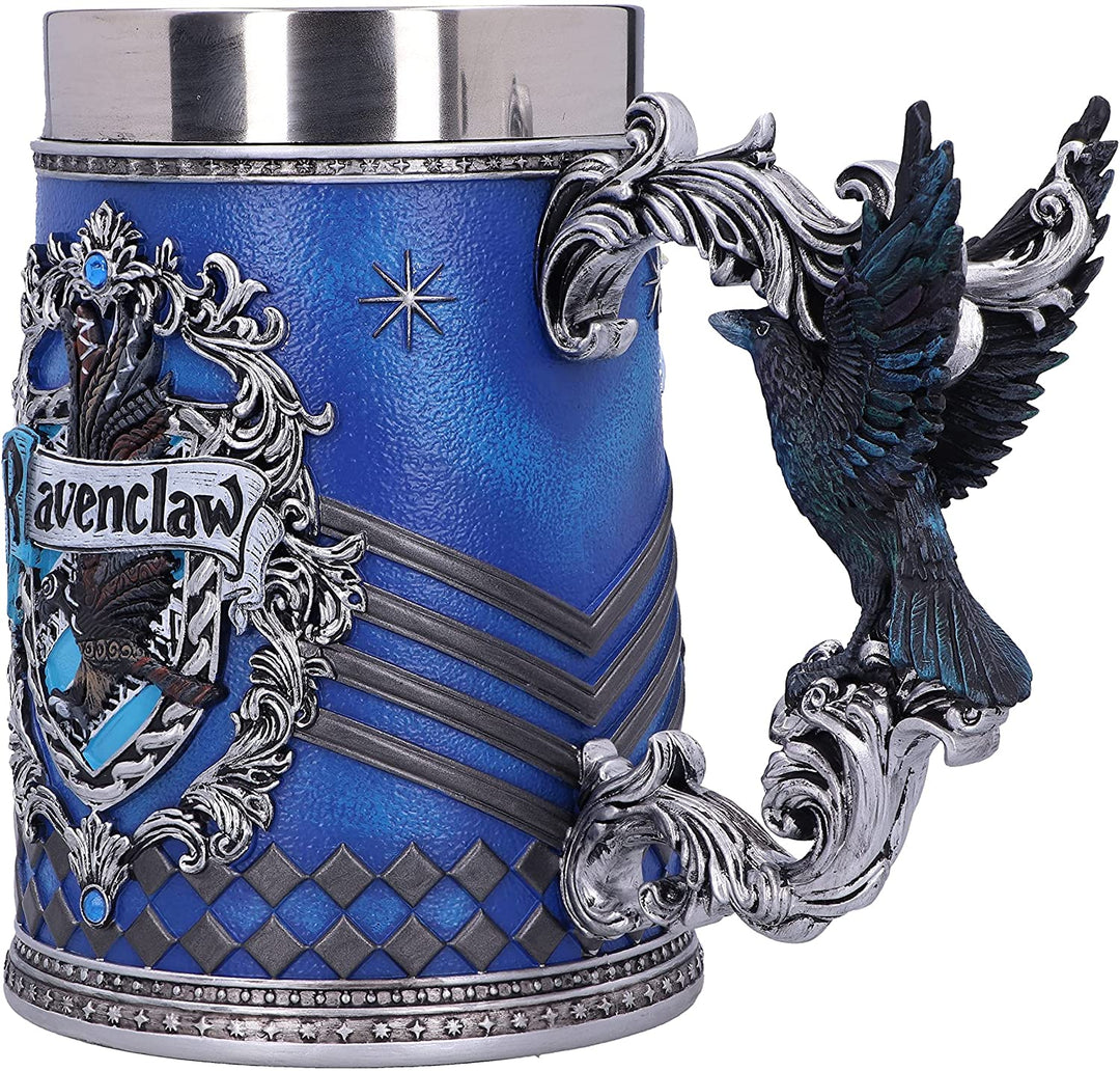 Nemesis Now Harry Potter Ravenclaw Hogwarts House Collectible Tankard, Blue Silver, 15.5cm