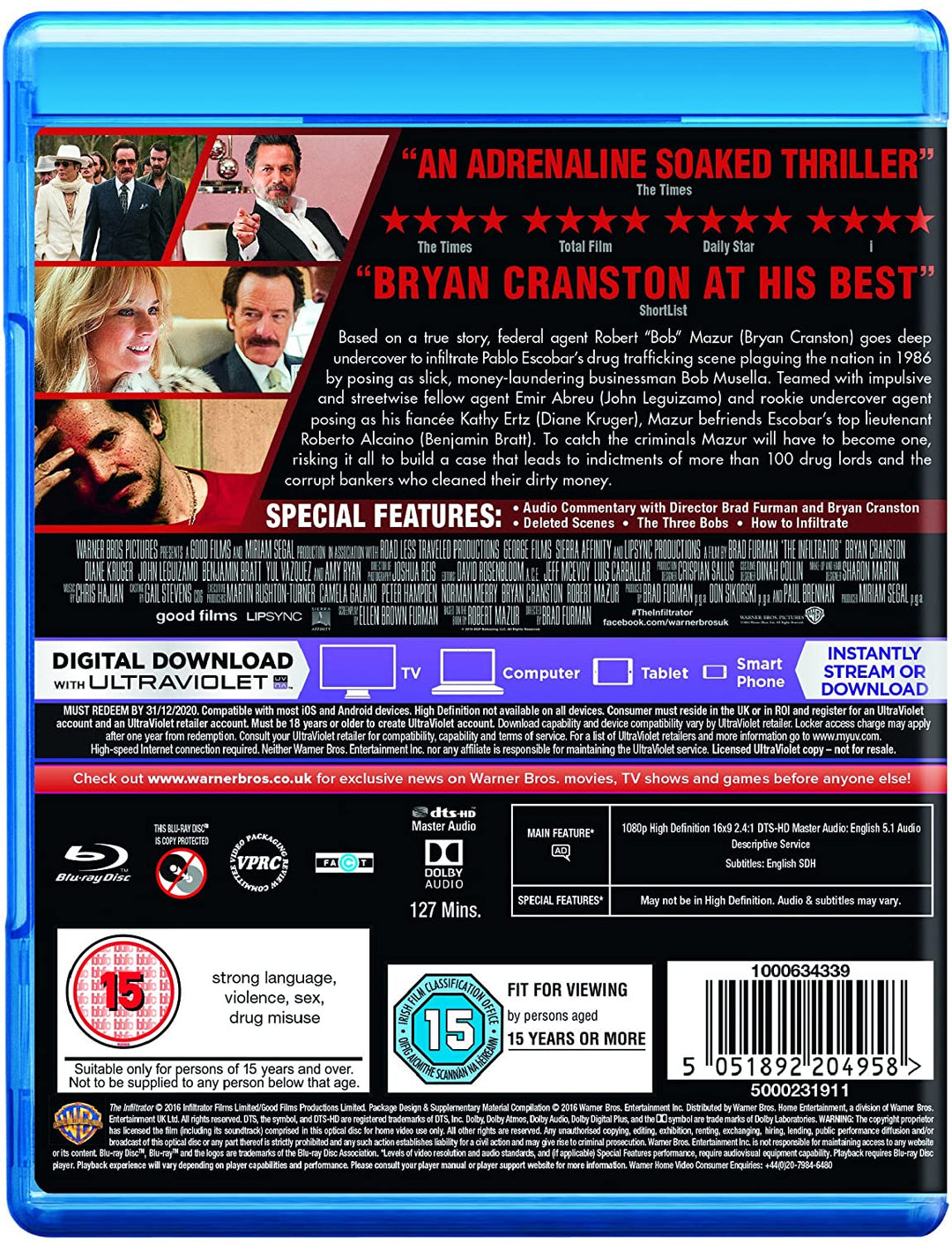Der Infiltrator [Blu-ray + Digitaler Download] [2017] [Region Free]