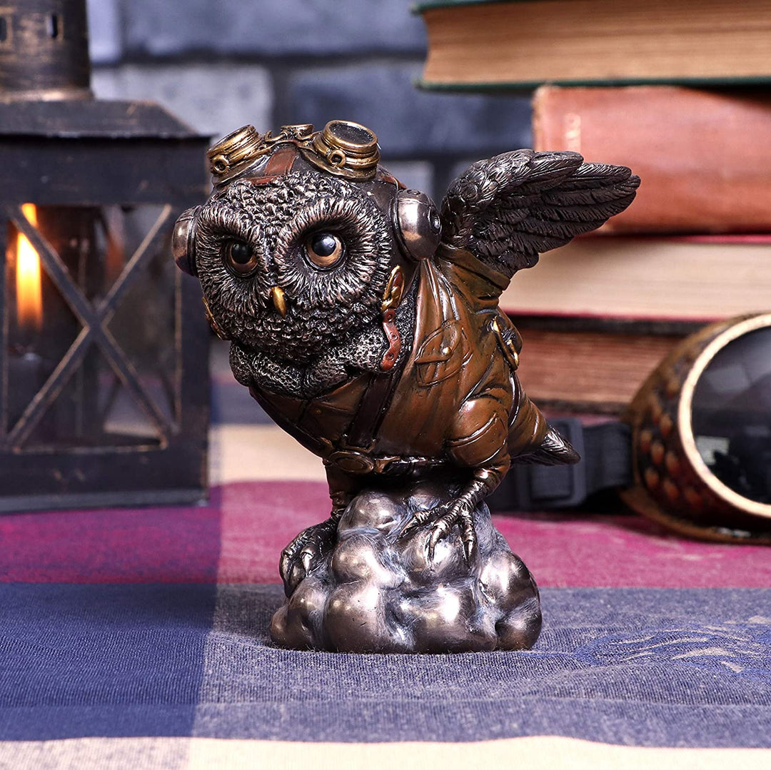 Nemesis Now Learning to Fly Steampunk Owl Figurine, Bronze, 10.5cm